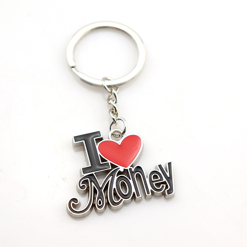 Wholesale ILOVEMONEY Cartoon Metal Enamel Glue Creative Key Chain